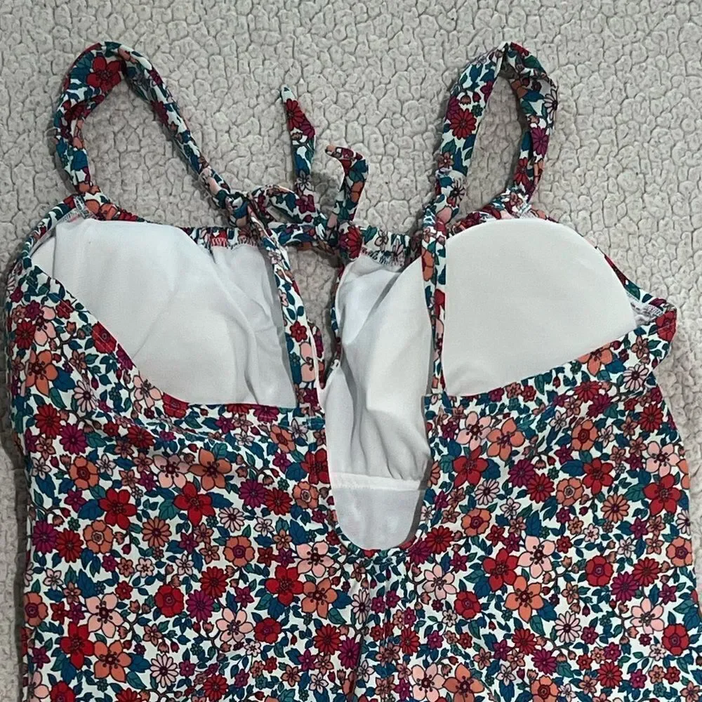 Time And True White Floral One Piece Swimsuit sz 1X
